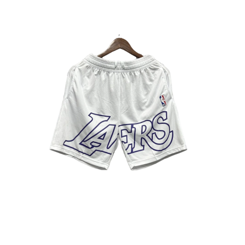 Shorts NBA Lakers 23/24 Casual - Branco - Preto - Amarelo - Azul