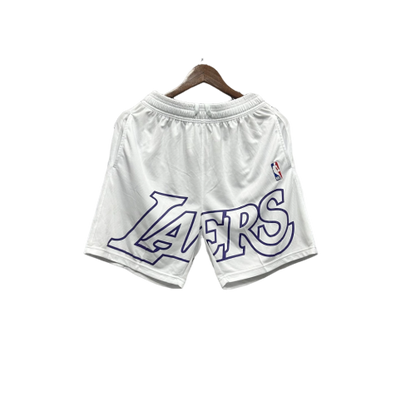 Shorts NBA Lakers 23/24 Casual - Branco - Preto - Amarelo - Azul