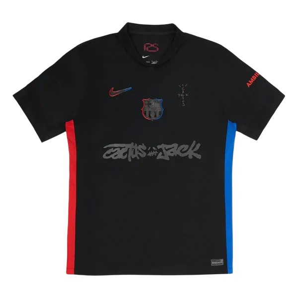 Camisa Barcelona Away x Travis Scott All Black 24/25 - Torcedor Masculina