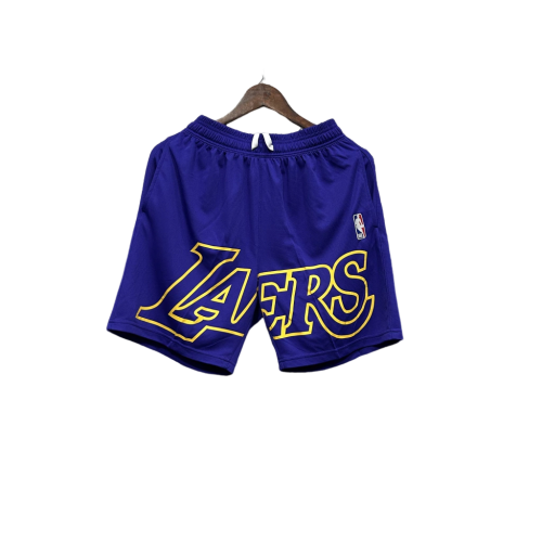 Shorts NBA Lakers 23/24 Casual - Branco - Preto - Amarelo - Azul