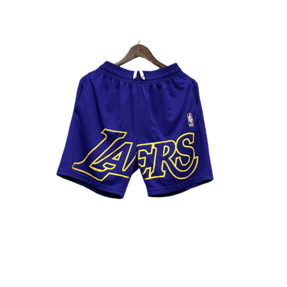 Shorts NBA Lakers 23/24 Casual - Branco - Preto - Amarelo - Azul