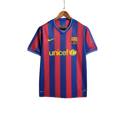 Camisa Retrô Barcelona Home 09/10 Torcedor Masculina - Azul e Grená