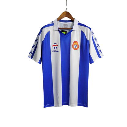 Camisa Retrô Espanyol I Home Massana 1984/89 Masculino Azul e Branco