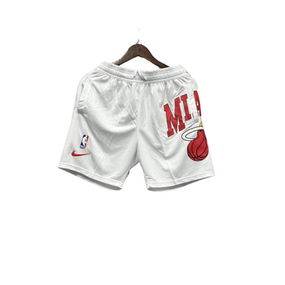Shorts NBA Miami Heat 23/24 Casual - Vermelho - Branco - Preto