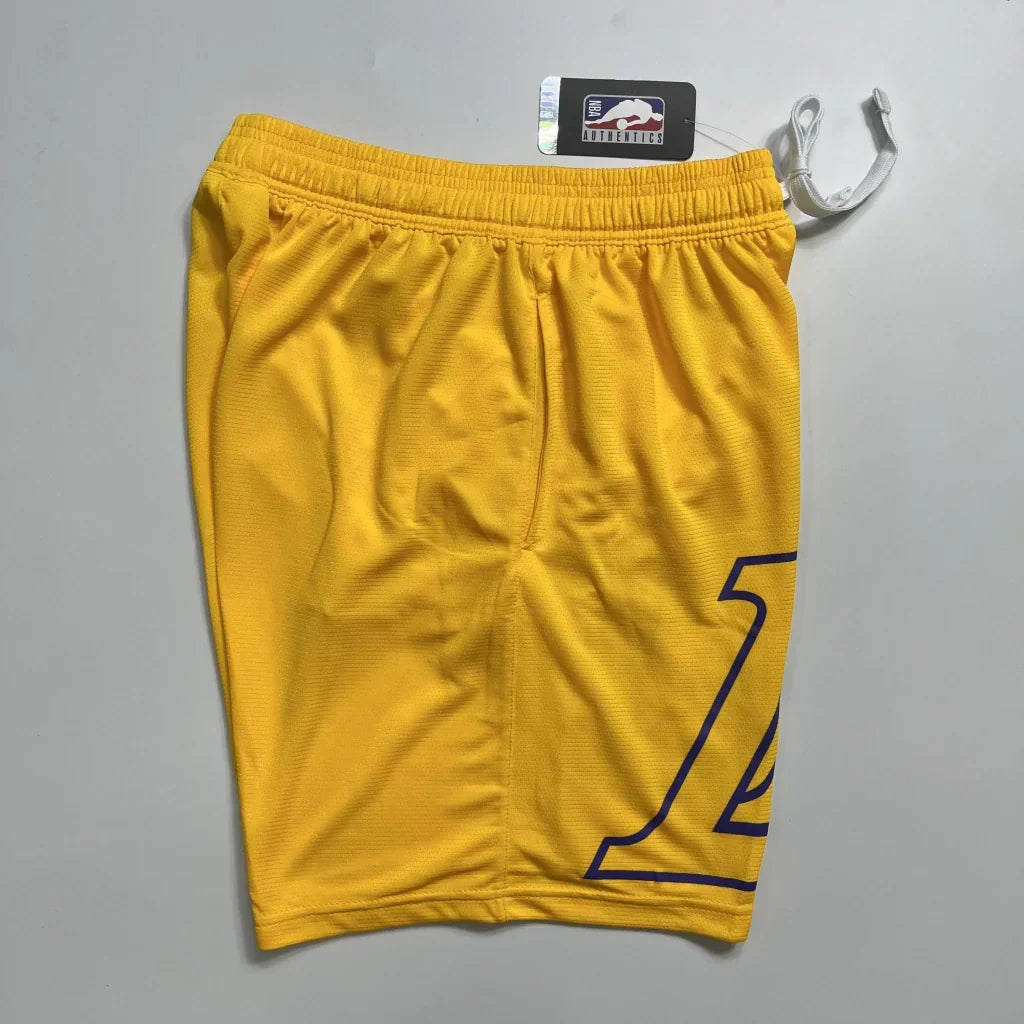 Shorts NBA Lakers 23/24 Casual - Branco - Preto - Amarelo - Azul