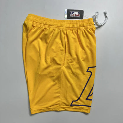 Shorts NBA Lakers 23/24 Casual - Branco - Preto - Amarelo - Azul