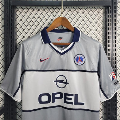 Camisa Retrô PSG Away 2000/01 Masculino Cinza e Branco