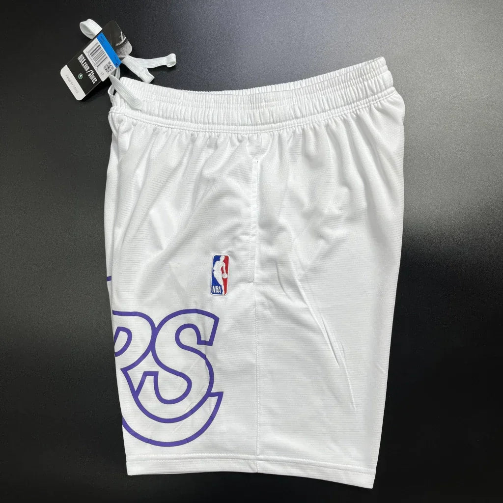 Shorts NBA Lakers 23/24 Casual - Branco - Preto - Amarelo - Azul
