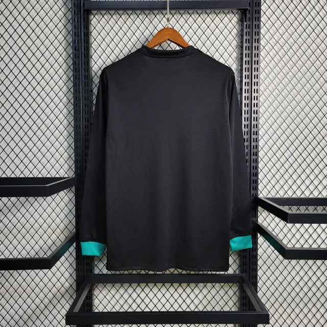 Camisa Retrô Real Madrid Manga Longa II 2017/18 Retrô Preto