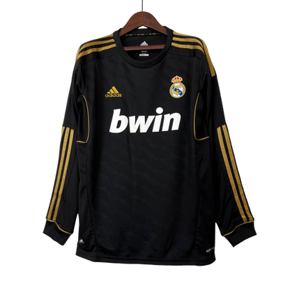 Camisa II Real Madrid I 11/12 - Retrô Manga Longa- Preto
