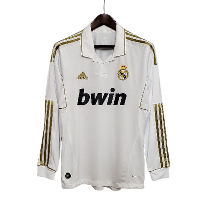 Camisa Retrô Real Madrid Manga Longa I Home 2011/12 Masculino Branco