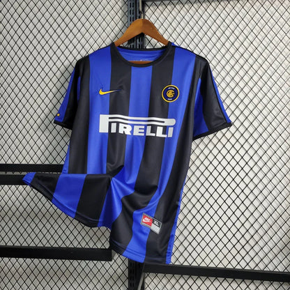 Camisa Retrô Inter de Milão I 1999/00 Masculino Azul e Preto