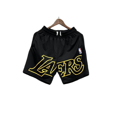 Shorts NBA Lakers 23/24 Casual - Branco - Preto - Amarelo - Azul
