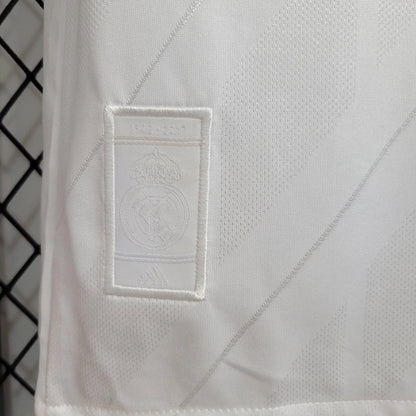 Camisa Retrô Real Madrid I Home 2017/18 Manga Longa Masculino Branco
