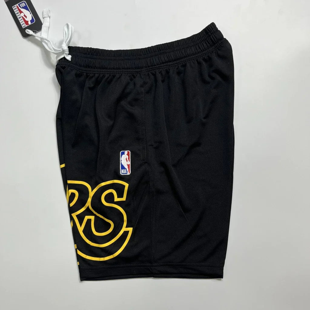 Shorts NBA Lakers 23/24 Casual - Branco - Preto - Amarelo - Azul