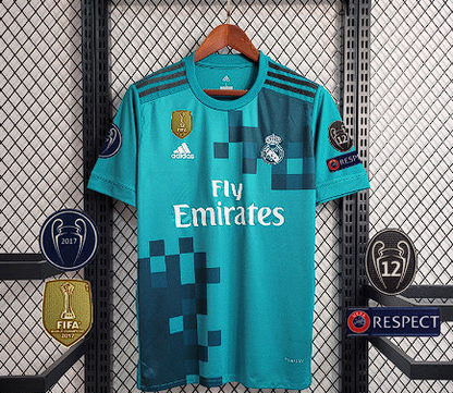 Camisa Retrô Real Madrid II Away 2017/18 Masculino Azul
