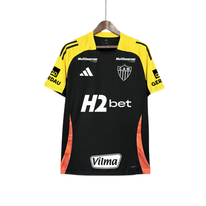 Camisa Atlético Mineiro Treino Preta Todos Patrocínios 25/26 - Torcedor Masculina