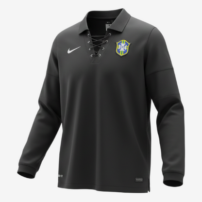 Camisa Brasil 2004/05 (Manga longa) Retrô- Preto