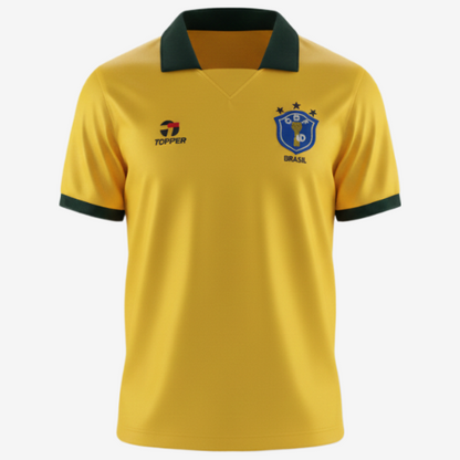 Camisa Retrô 1988 Seleção Brasileira I Masculina - Amarelo e Verde