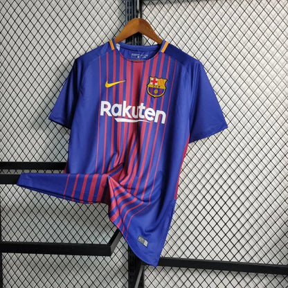 Camisa Retrô Barcelona I Home 2017/18 Masculino Azul Grená