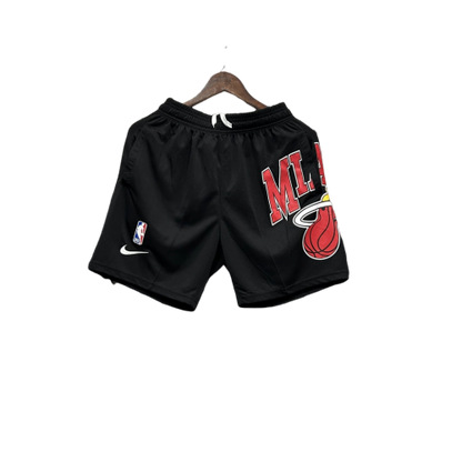 Shorts NBA Miami Heat 23/24 Casual - Vermelho - Branco - Preto