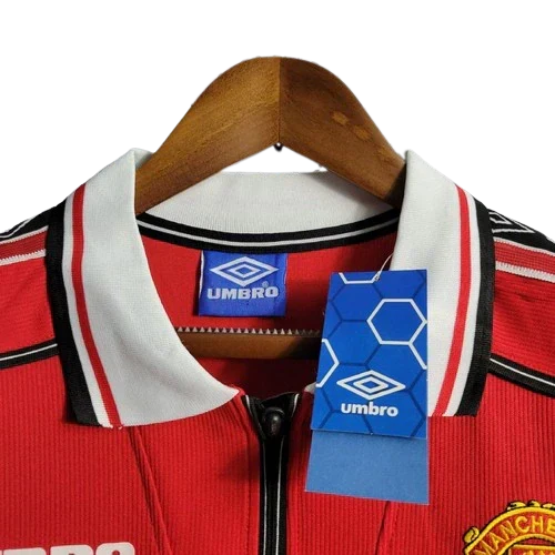 Camisa Manchester United Retrô Manga Longa 1998/99 Vermelha