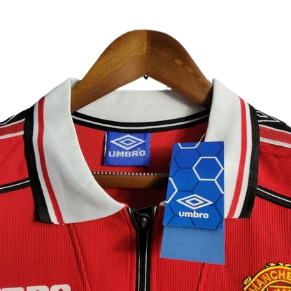 Camisa Manchester United Retrô Manga Longa 1998/99 Vermelha