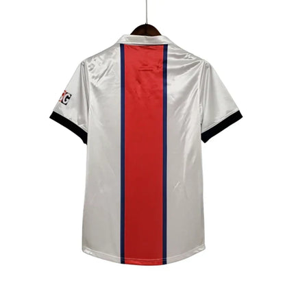 Camisa Paris Saint Germain PSG Retrô Away 98/99 - Retro Masculina - Branco, Azul e Vermelho