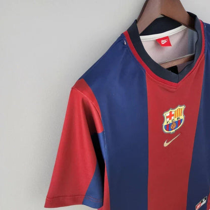 Camisa Retrô Barcelona Home 1998/99 Masculino - Azul e Grená