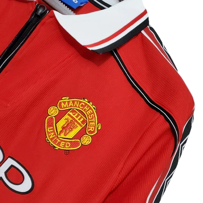 Camisa Manchester United Retrô Manga Longa 1998/99 Vermelha