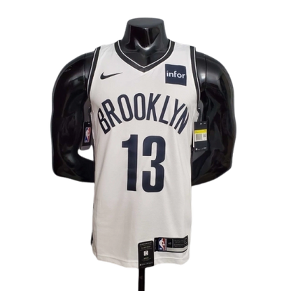 Camisa Regata Brooklyn Nets Branca e Preta - Masculina