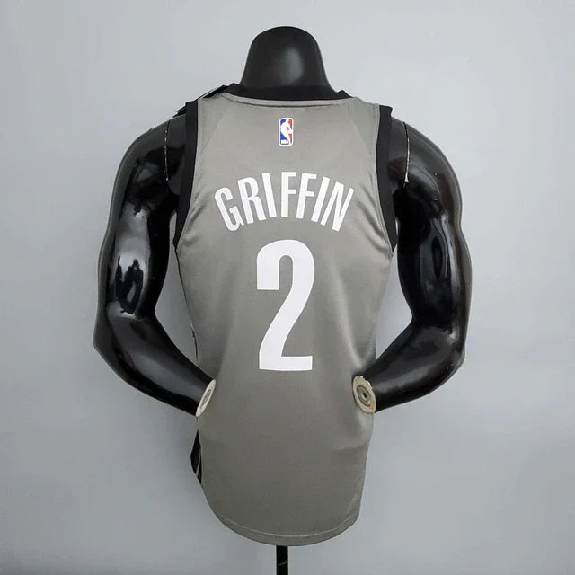 Camisa Regata Brooklyn Nets Branca e Preta - Masculina