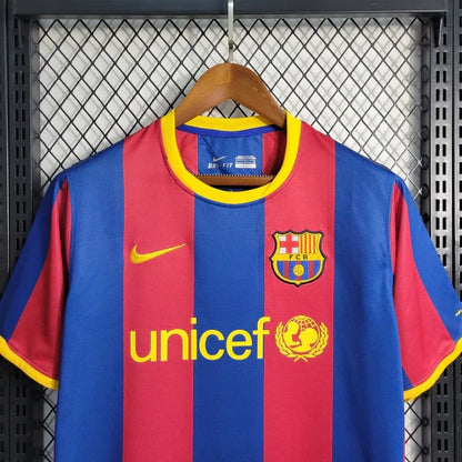 Camisa Barcelona Retrô I Home 2010/11 Torcedor Masculino Vermelho e Azul