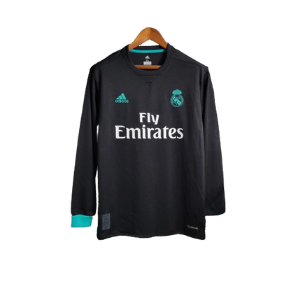 Camisa Retrô Real Madrid Manga Longa II 2017/18 Retrô Preto
