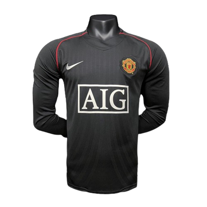 Camisa Retrô Manchester United II Manga Longa - 07/08 Preto