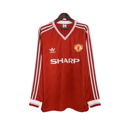 Camisa Retrô Manchester United Manga Longa - 86/88 Vermelho