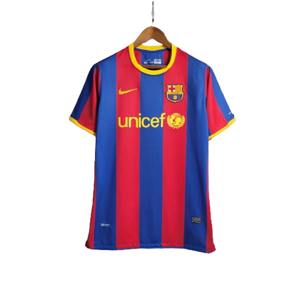 Camisa Barcelona Retrô I Home 2010/11 Torcedor Masculino Vermelho e Azul
