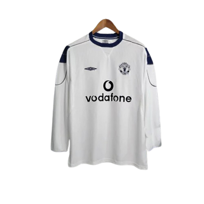 Camisa Retrô Manchester United II Manga Longa 1999/00 Branco