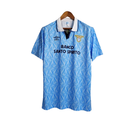 Camisa Retrô Lazio 1991/92 Masculino Branco e Azul