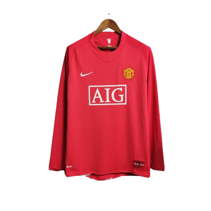 Camisa Retrô Manchester United Manga Longa 2007/08 Masculino Vermelho