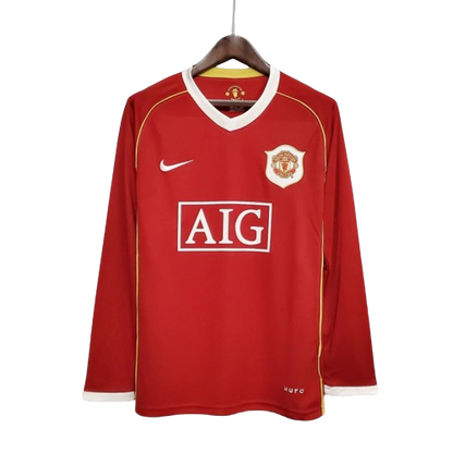 Camisa Retrô Manchester United Manga Longa 2006/07 Masculino Vermelho