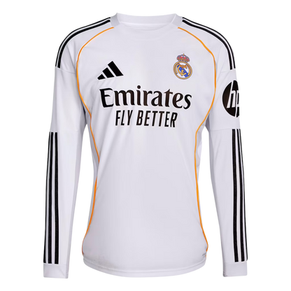 Camisa Real Madrid Home Manga Comprida 25/26 - Torcedor Masculina