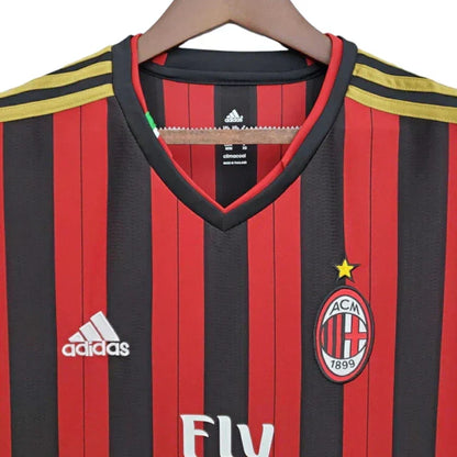 Camisa Retrô Milan I Home 2013/14 Masculino Vermelho e Preto