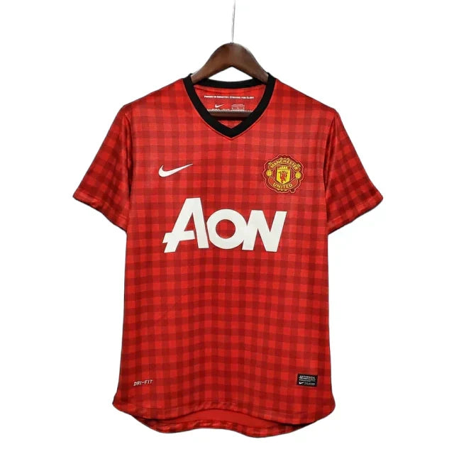 Camisa Manchester United Retrô 2012/2013 Vermelha Xadrez