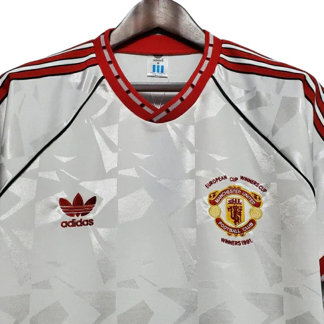 Camisa Manchester United Retrô 1991 Branca