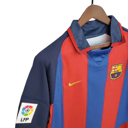 Camisa Barcelona Retrô 2003/2004 Azul e Grená